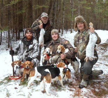 Maine snowshow hare hunting